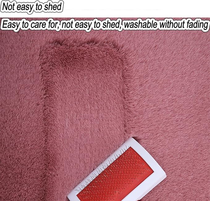 Plush Car Seat Cushion, Soft Warm Fuzzy Faux Rabbit Fur Fluffy Plush Auto Seat Cover Vehicle Car Front and Back Seat Protector Pad with Non-Slip Backing Cushion Interior Universal Fit (Orange,3PCS)