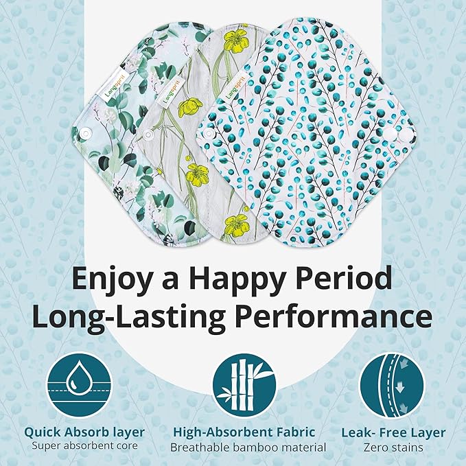 7pcs Set 1 pc Mini Wet Bag +6pcs Absorbent Reusable Sanitary Pads/Washable Cloth Menstrual Pads(Autumn,L)…