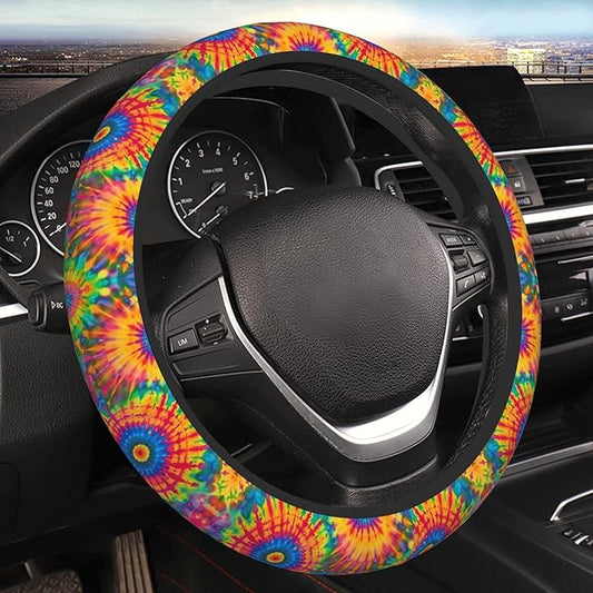 Car Steering Wheel Cover,Boho Universal Non Slip Wheel Protector 15 Inch Elastic Car Accessories for Men Women