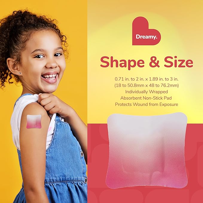 BioSwiss Bandages, Assorted Size Gradient Print Self Adhesive Bandage, Latex Free Sterile Wound Care, First Aid Kit Supplies for Kids and Adults, 60 Count
