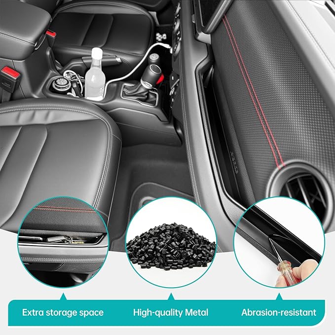 3PCS Center Console Organizer Combo Kit Compatible with 2024-2026 Jeep Wangler JL JLU 4xe Rubicon Sahara & Gladiator JT Accessories, Hanging Storage Box & Grab Bar Tray & Gear Shift Side Tray