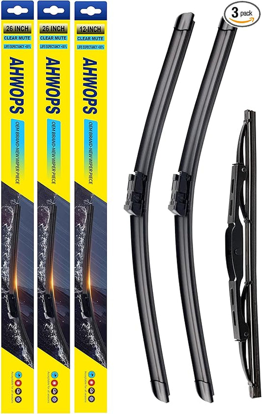 3 Wiper Front and Rear Wiper Blades for Chevy Bolt EV 2017-2021, OE Original Style (26″/26″ Front/12″ Rear) For My Car