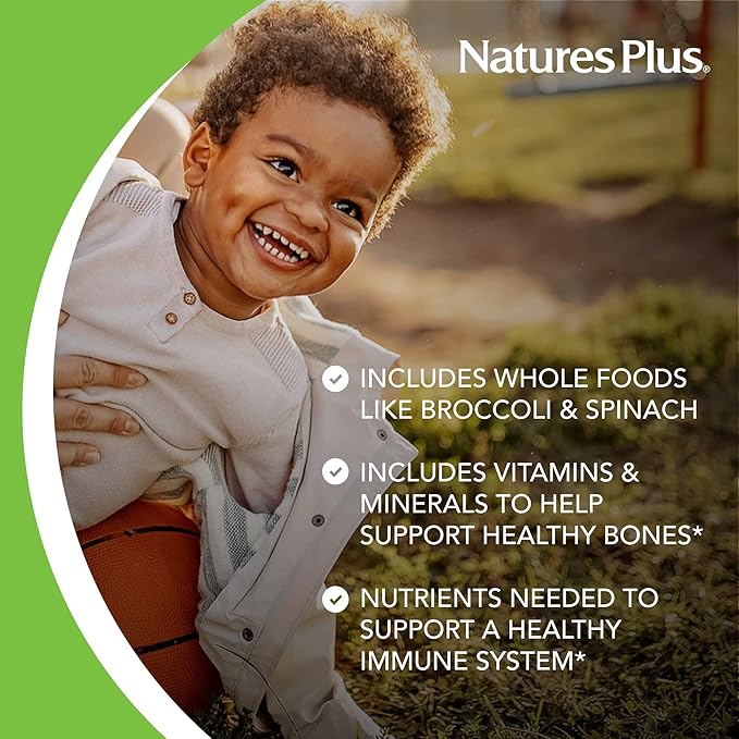 Natures Plus Animal Parade Children's Chewable Multivitamin - Cherry Flavor - 180 Animal-Shaped Tablets - Promotes Health & Well-Being - Vegetarian, Gluten Free - 90 Servings