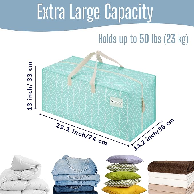 VENO 2 Pack Heavy Duty Moving Bags with Backpack Straps, Zippers & Handles, Extra Large Packing Bags for College Dorm Essentials, Moving Supplies Alternative to Cardboard Moving Boxes
