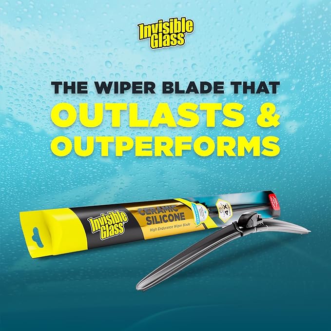 Invisible Glass CSB19 Ceramic Silicone 19" Premium All-Season Windshield Wiper Blade – Automotive Replacement Beam Blade with HydroGuard Water Repellent Coating for Quiet, Streak-Free Performance