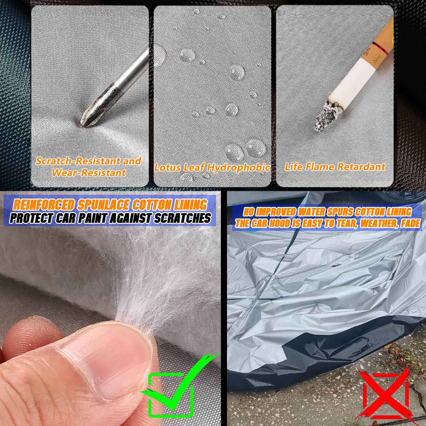 Waterproof Zipper Doors Pickup Car Cover, Ram 1500 2500/ Chevy Avalanche Silverado 1500/ F-150 F-250 Dodge D100 D200, Sunscreen UV Prevention Snowproof Wind, for Indoor Outdoor,for 213"-237",C8