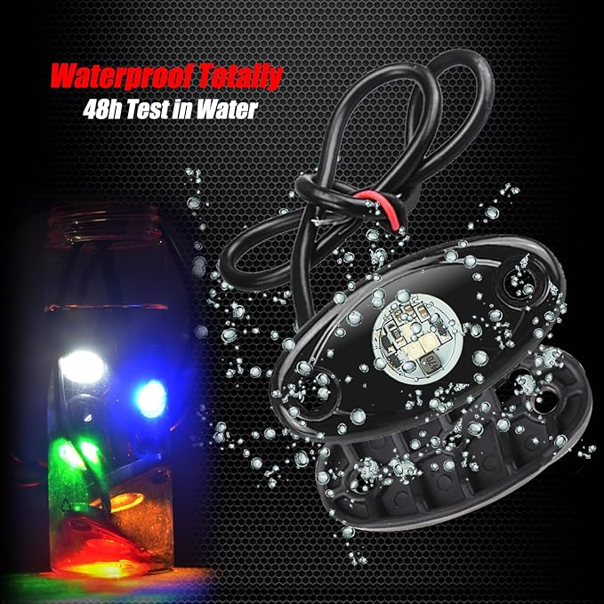 4 Pods LED Rock Lights, Ampper Waterproof LED Neon Underglow Light for Car Truck ATV UTV SUV Offroad Boat Underbody Glow Trail Rig Lamp (Green)
