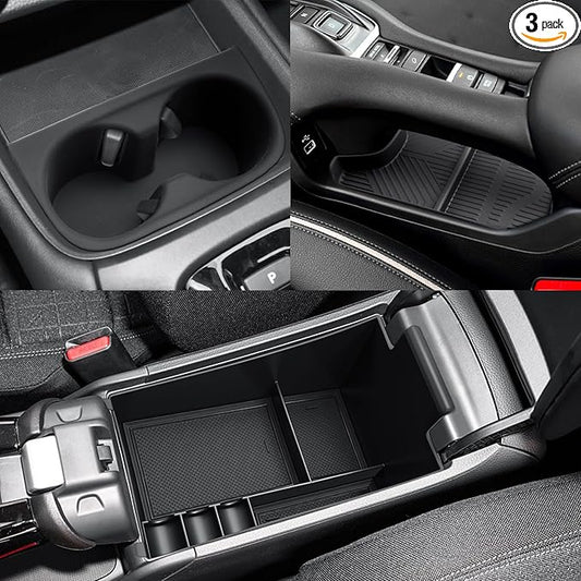 CDEFG 3Pcs for 2023 2024 2025 2026 Honda HR-V Center Console Organizer Tray for 2023-2026 Honda HR-V(Sport,EX-L,LX) Accessories Lower Console Armrest Tray Storage Box Cup Holder