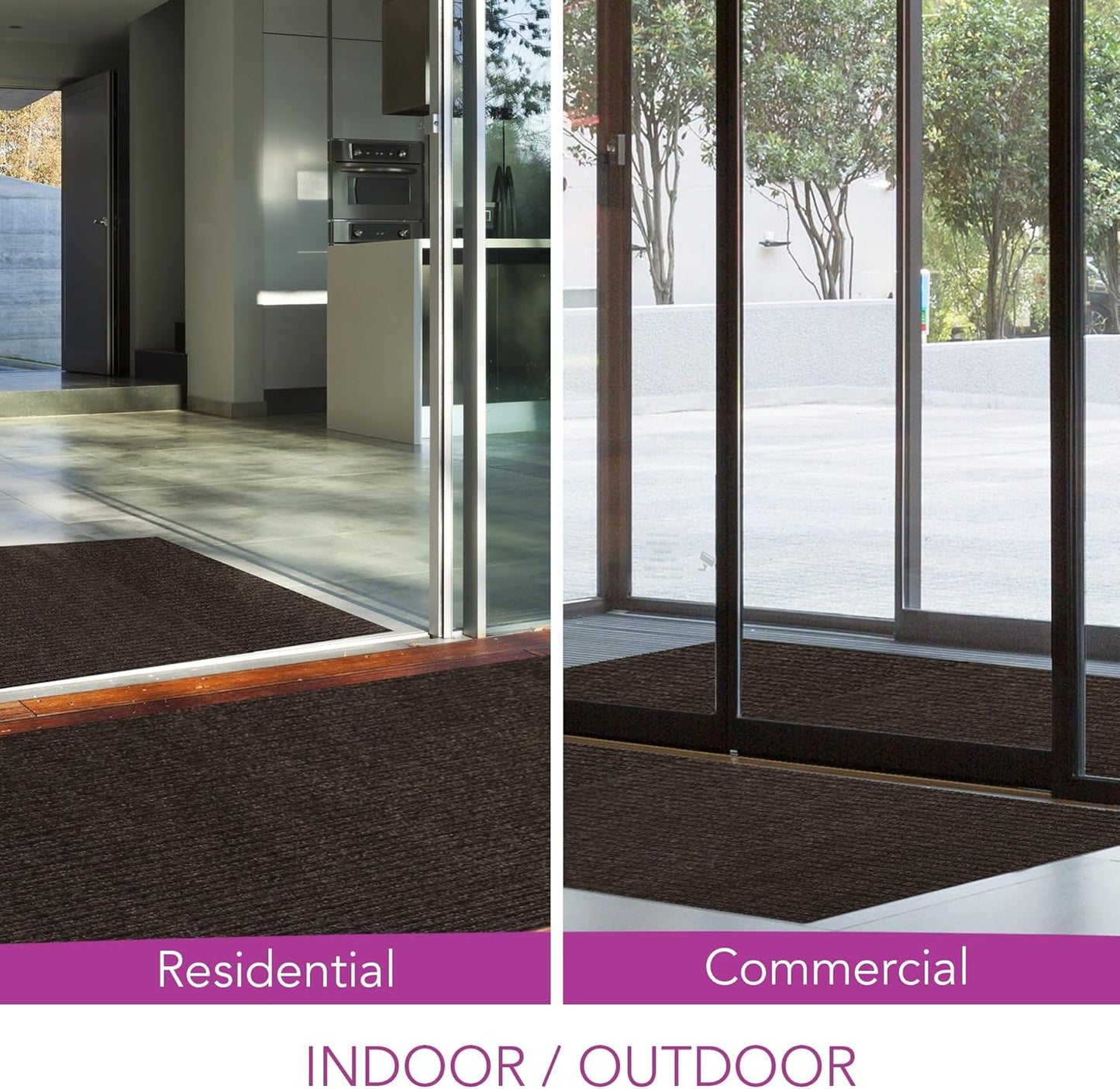 iCustomRug Spartan Weather Warrior Duty Indoor/Outdoor Utility Ribbed in 3ft,4ft,6ft Widths 70 Custom Sizes with Natural Non-Slip Rubber Backing 4'X62' in Brown