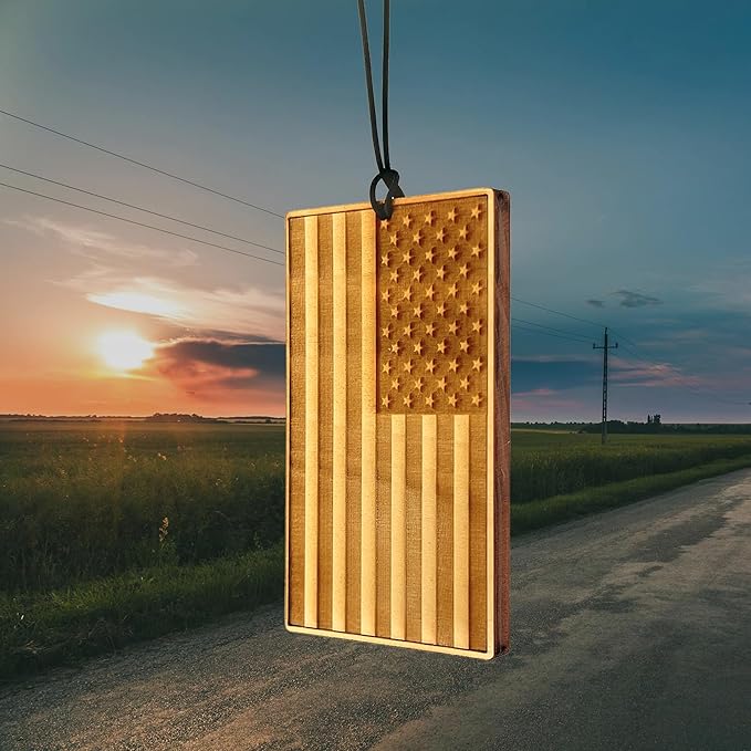 Arotags Wooden Car Air Freshener - Coastal Cotton - 45+ Day Long Lasting with Under Seat Scent Core - Handmade in USA - Natural Wood Diffuser for Cars Trucks SUVs