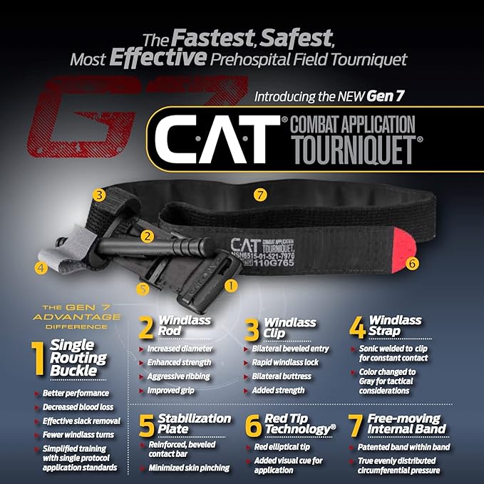 EVERLIT Emergency Trauma Kit, CAT GEN-7 Tourniquet 36" Splint, Military Combat Tactical IFAK for First Aid Response, Critical Wounds, Severe Bleeding Control (Tan)