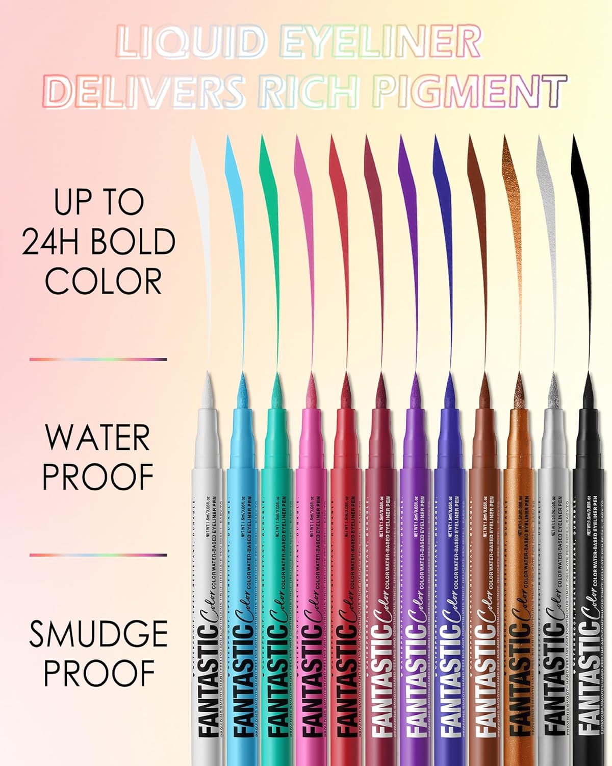 Purple Matte Liquid Eyeliner Pencil, Colorful High Pigmented Waterline Eye liner Waterproof Pen, Bright Colored Smudgeproof Long Lasting Eyeliner Pen Christmas Party Festival Makeup Gift for Women-07