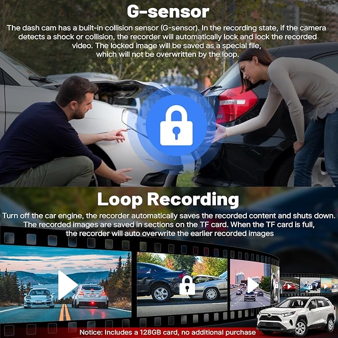4K Dash Cam fit for Honda CRV 2023 2024 2025 2026 Sport Touring EX EX-L Hybrid, UHD 2016P, OEM Look, in-Dash WiFi & APP, Loop Recording, G-Sensor, 24H Parking Monitor, 128GB Card-Black