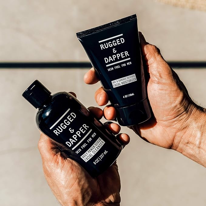 RUGGED & DAPPER - Hydration Remedy Lip Balm, Age Defense Face Moisturizer and Daily Power Scrub Facial Cleanser