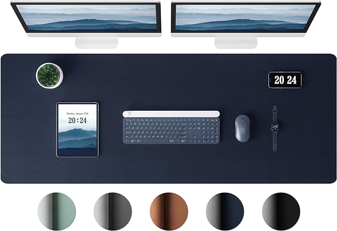 Aothia Leather Desk Pad Protector, Office Desk Mat, Large Mouse Pad, Laptop