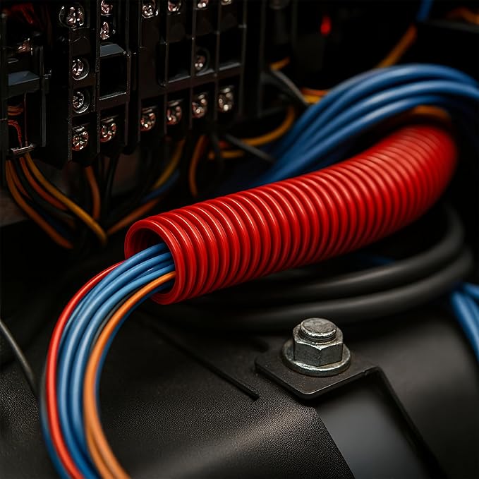 Electriduct Split Wire Loom Tubing Polyethylene Corrugated Flexible Conduit - 3/4" Nominal Size - 20 Feet - White