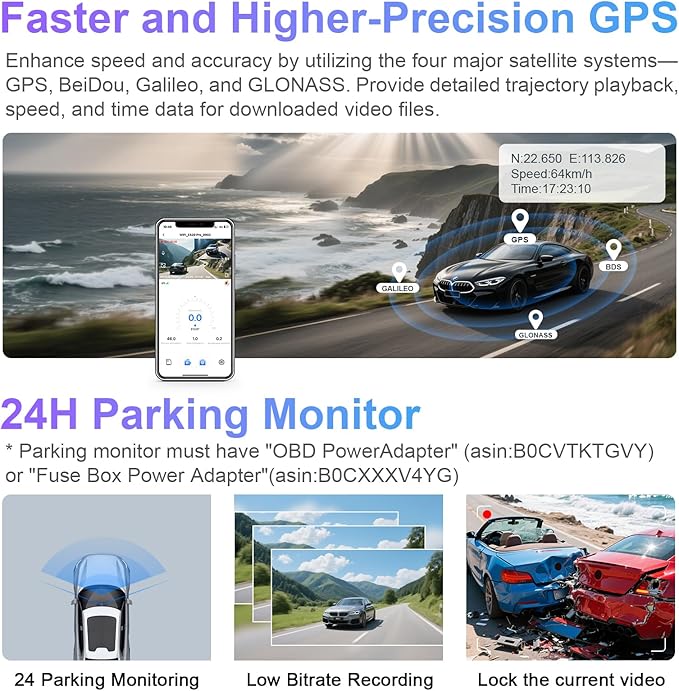 Mangoal 4K Front & 2K Rear 2 Channel HDR Dash Cam, Dual STARVIS 2 IMX678 IMX675, Fit for Ford Bronco 2021 2022 2023 2024 2026(Model A), 5GHz WiFi, GPS, Support 512GB Max(Additional Purchases)