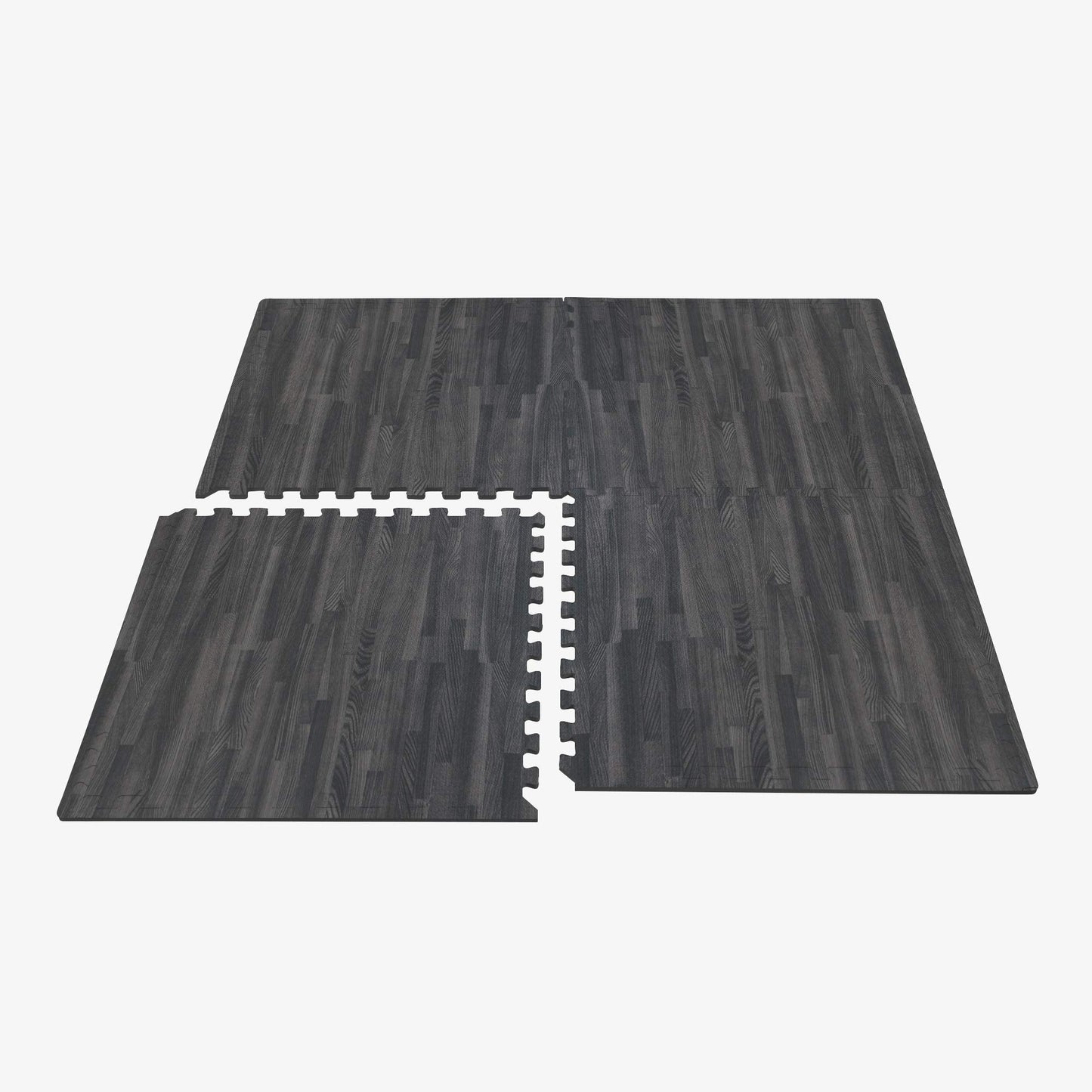Forest Floor 5/8 Inch Thick Printed Foam Tiles, Premium Wood Grain Interlocking Foam Floor Mats, Anti-Fatigue Flooring, Carbon, 16 Sq Ft