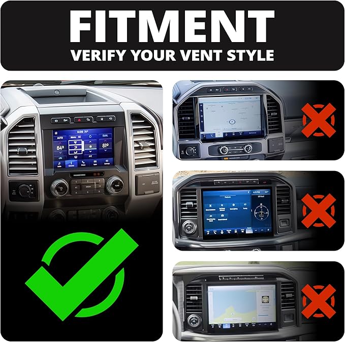 Tackform Link Vent Phone Mount Compatible with 2015-2020 Ford F-150, 2017-2021 Super Duty, 2018-2021 Expedition | Aluminum | Universal Magnetic Holder | 2" Arm | Green Knob | (NOT MAGSAFE Compatible)