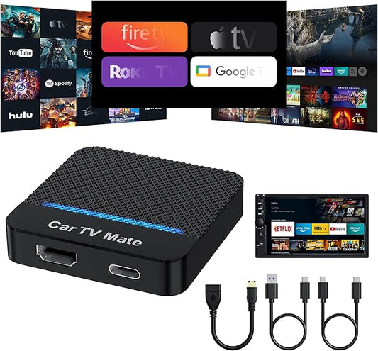 Car TV Mate Pro, Wireless CarPlay & HDMI Adapter, Compatible with Fire TV Stick, iPhone, Screen Throwers, Car Video Box Compatible with Factory Wired CarPlay Vehicles from 2016 & iOS 10+ i Phone