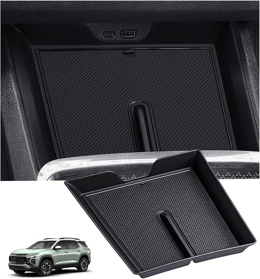 Center Console Organizer Tray for Chevrolet Equinox 2026 2025 (Not for Equinoix EV), Interior Accessories for Under Climate Controls Interior Storage Tray for 2025-2026 Equinox, Black