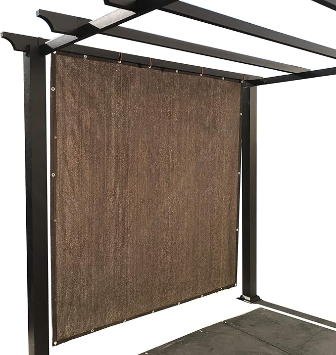 Alion Home Sun Shade Privacy Panel with Grommets and Hems on 4 Sides for Patio, Awning, Window, Pergola or Gazebo - Mocha Brown (8' X 26')