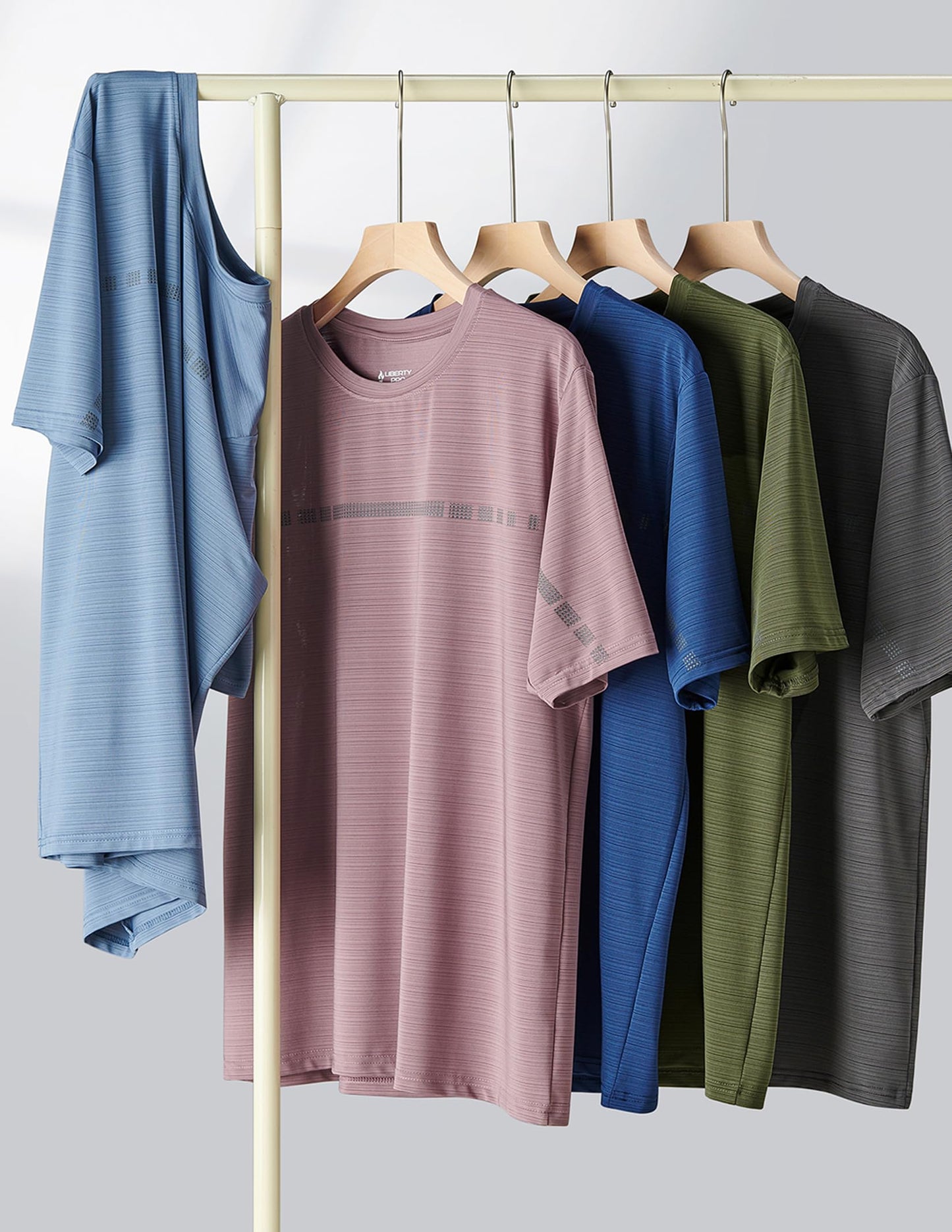 5 Pack Men’s Active Quick Dry Crew Neck T Shirts | Athletic Running Gym Workout Short Sleeve Tee Tops Bulk (Set 12, Medium)