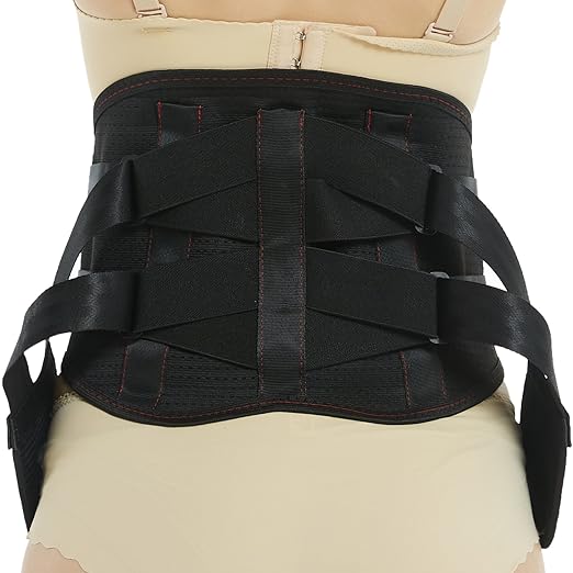NeoTech Care Back Support Belt - Breathable & Adjustable Lower Back Brace - Double Pull Compression Straps (Black, Size XXL)