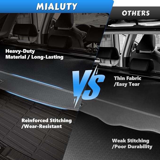 MIALUTY® Cargo Cover for 2010-2016 Kia Sportage Retractable Trunk Cover Sportage Accessories Anti-Peeping Anti-Theft Privacy Screen,Trunk Luggage Shield Shade Carbon Fiber Texture