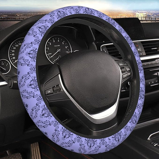 Car Steering Wheel Cover,Purple Non Slip Wheel Protector 15 Inch Elastic Car Accessories for Men Women