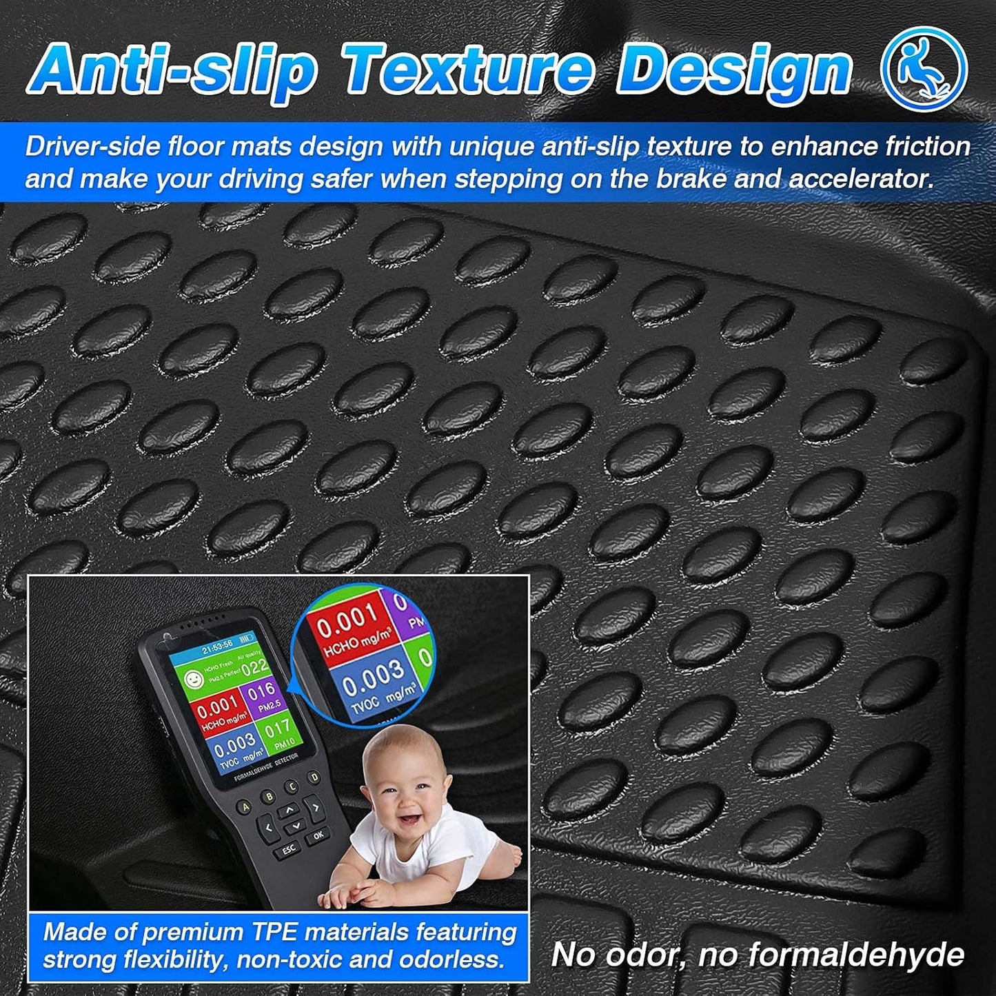 Cartist Custom Fit for Floor Mats Chevrolet Equinox/GMC Terrain Denali 2012-2017 All Weather Floor Liner Front & 2nd Row Carpet Protection TPE Odorles