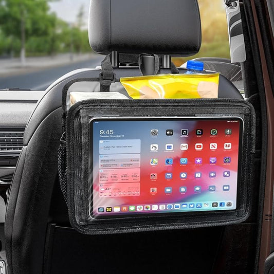 Car Seat Back Organizer Tablet Holder, Vehicle Front Seat, Personal Travel Storage Bag For Adults & Kids Car Accessories Interior & Travel Essentials(Grey)