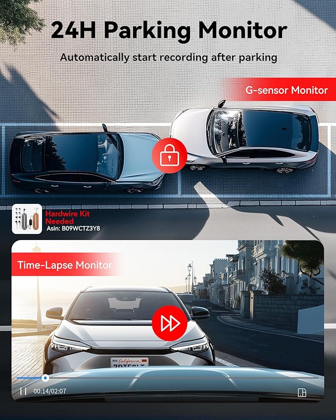 REDTIGER 4K Dash Cam Front, ADAS, Built-in WiFi GPS, Mini Hidden Dash Camera for Cars with G Sensor, 24H Parking Monitor, Free 32GB Memory Card, APP Control, Loop Recording, Night Vision (F9 Lite)