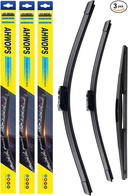 3 Wiper Front and Rear Wiper Blades for Subaru Impreza 2017-2023/Crosstrek 2018-2023, OE Original Style (26″/16″ Front/12″ Rear) For My Car
