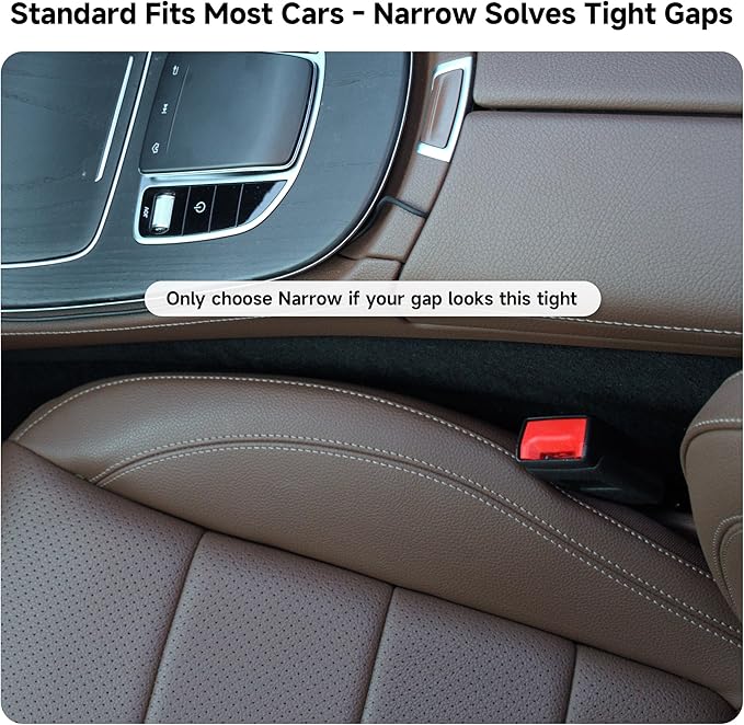 Givifive Car Seat Gap Filler Set of 2, 3IN1 Seat Side Gap Filler Plug with Storage Slot & Hook Function, Soft Foam Universal Fit Car SUV Truck Fill Gap Between Seats Console Organizer（Standard Gray）