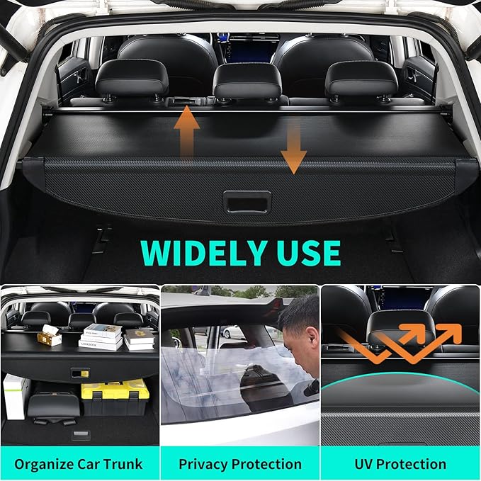 Tecoom Cargo Cover fit for Subaru Crosstrek Impreza Accessories 2019-2023, Retractable Rear Trunk Cover Luggage Security Shade, Anti-Peeping Privacy Screen Protector, Carbon Fiber Texture