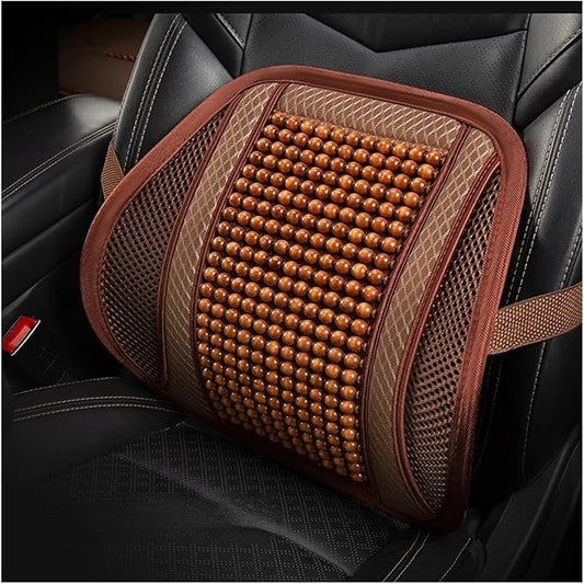 Car Seat Chair Back Cushion for Toyota RAV4 Prime 2025, Wooden Beads Ventilate Mesh Lumbar Brace Strong Durable Relieve Fatigue Summer Interior Accessories,A-Waist Cushion