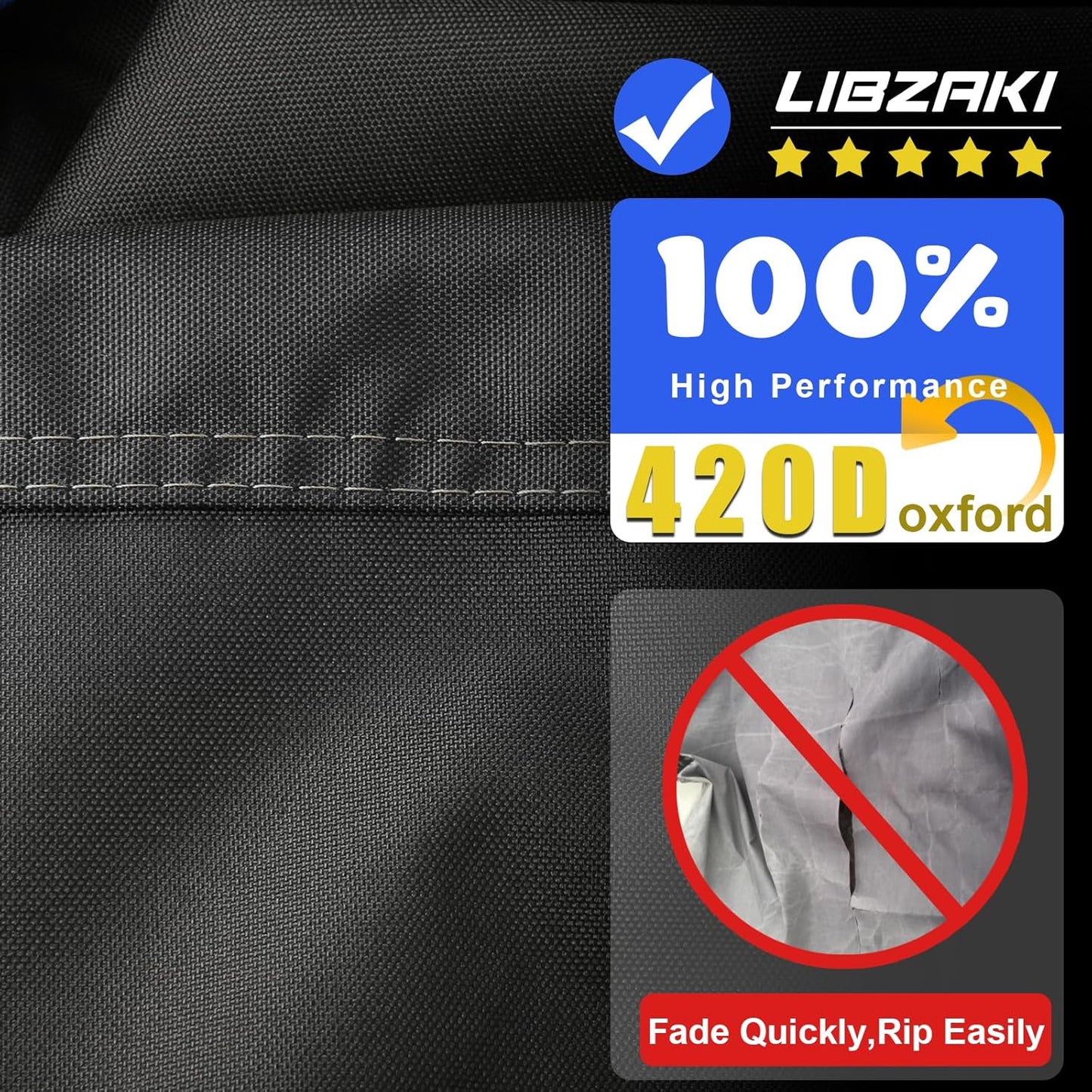 Trike Cover, Heavy Duty 420D Waterproof for Harley Davidson Freewheeler, Tri Glide, Goldwing, Chieftain, Challenger - Black/Gray