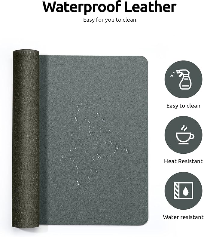 YSAGi Leather Desk Pad Protector, Office Desk Mat, Large Mouse Pad, Non-Slip PU
