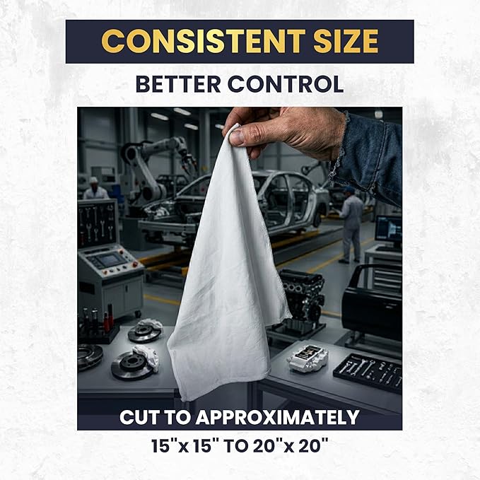 Premium White T-Shirt Cleaning Rags (1 lb. Bag) – White Cotton Rags for Cleaning, Staining, Painting, Oil, Grease & Dust Removal – Shop rag Bulk for Multipurpose use