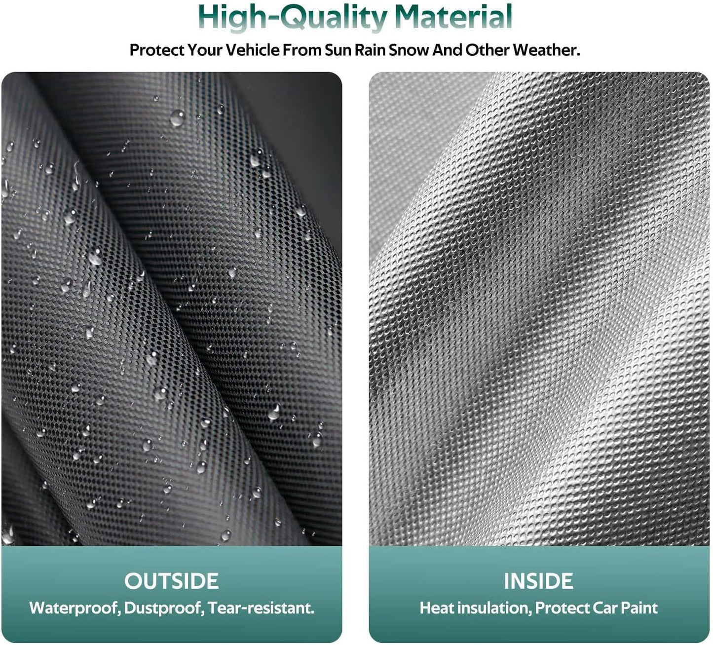 Car Covers for Hatchback Waterproof All Weather, Universal Fit for Mini Cooper, Toyota Yaris, Kia Rio, Mirage, Ford Fiesta, Rain Winter Sun Protection. (Length: 143"-163")