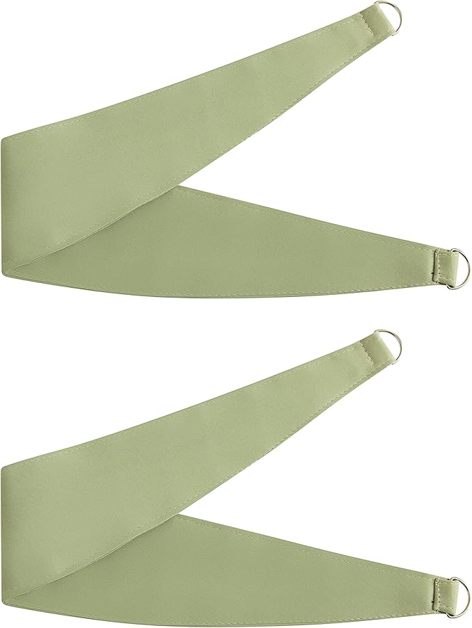 Bujasso Sage Green 90% Blackout Curtains with Sheer Overlay Mix and Match Double Layer Thermal Insulated Window Panels 84 inch Living Room Bedroom Green Drapes with Tiebacks Grommet Top 37" Wx84 Lx2