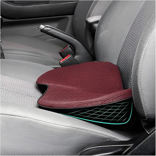 Car Seat Cushion for Ford Mustang 2000-2024, Four Seasons Universal Memory Foam Breathable Non Slip Auto Wedge Seat Pad Sciatica & Lower Back Pain Relief for Driving,Red