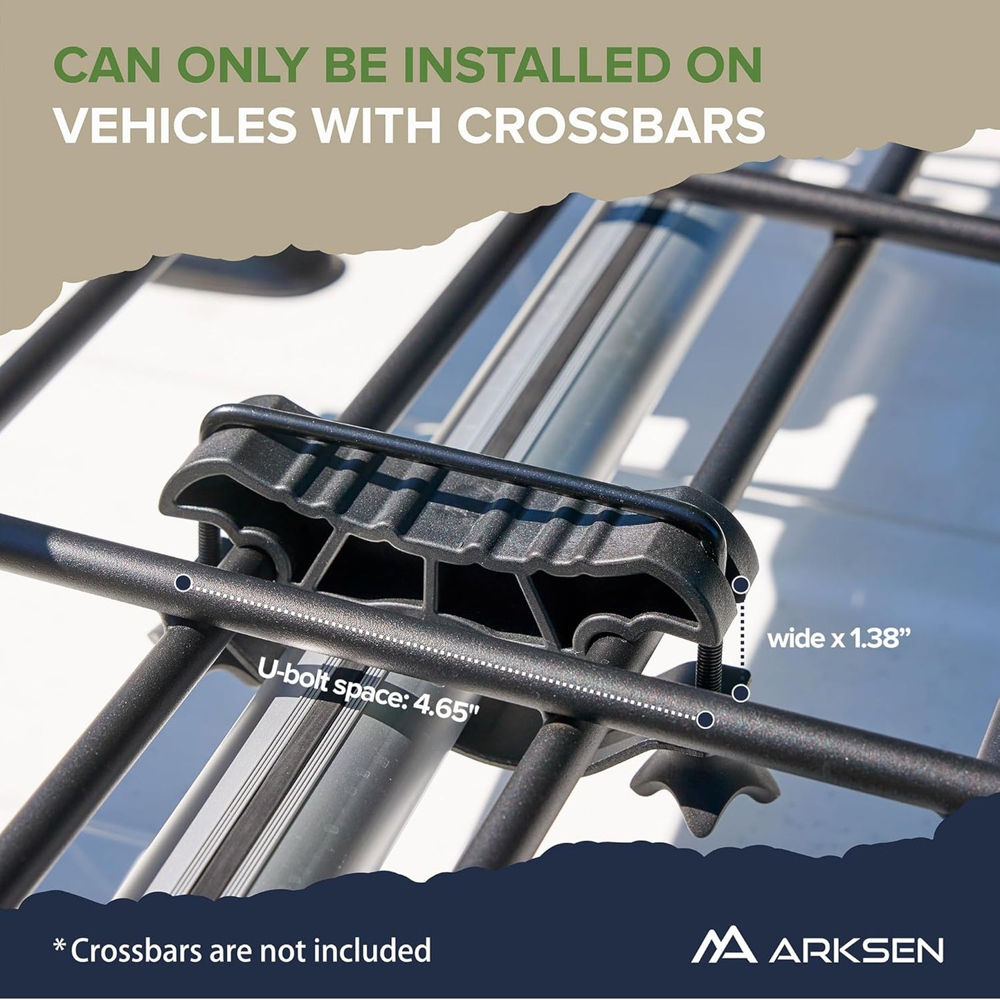 ARKSEN 43 x 50 x 6 Inch Universal Extra Wide 150LB Heavy Duty Roof Rack Cargo with Extension Car Top Luggage Holder Carrier Basket for SUV, Truck, & Car Steel Construction