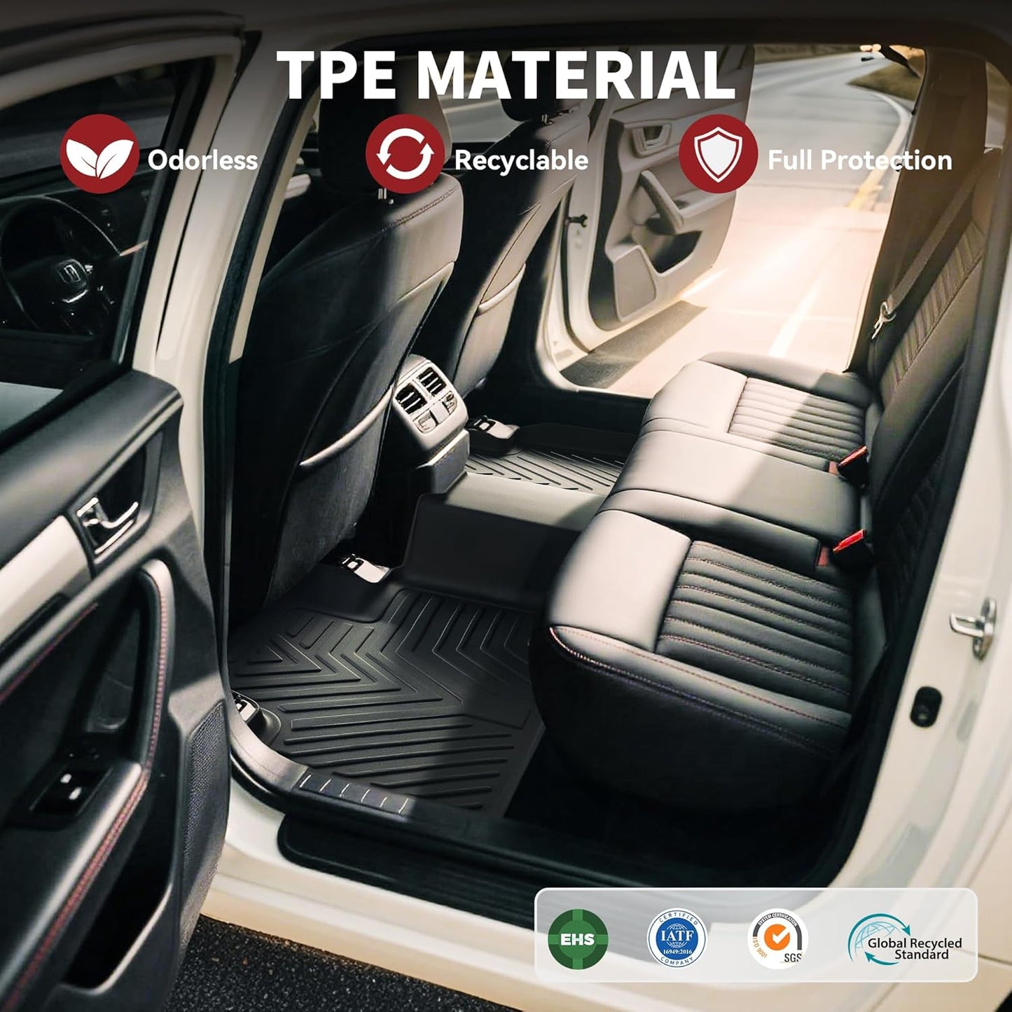 YITAMOTOR Floor Mats Compatible with 2019-2025 Toyota RAV4 (Not Fit for Hybrid or Prime), Custom Fit Black TPE All-Weather Floor Liners