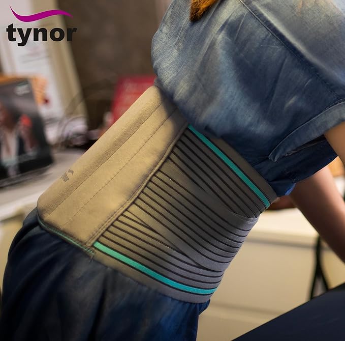 TYNOR Lumbar Support Belt Breathable Compression Lower Back Brace, Adjustable Waist Lumbar Support Brace for Men & Women, Herniated Disc, Sciatica, Back Pain & Heavy Lifting (XL, Grey)