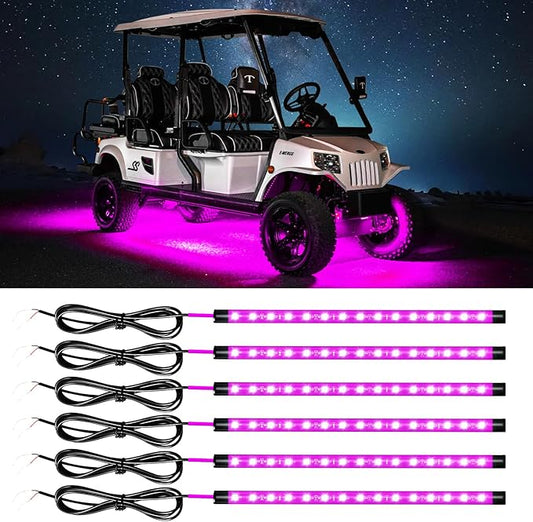 Car Led Light Strip,Pink Interior Lights for Trucks 30CM 15 SMD IP67 Waterproof Car Underglow Lights for Car Motorcycles Boat Golf Cart Home Decoration with 3M Tape