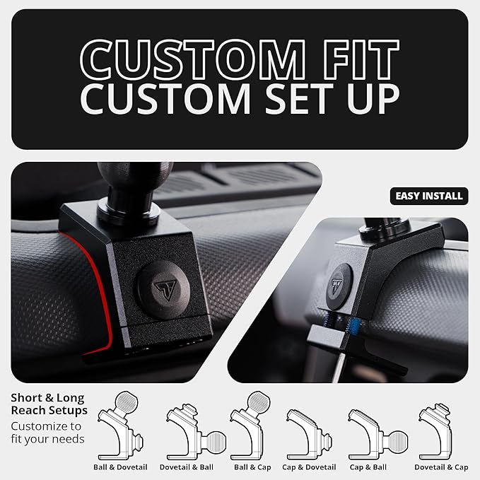 Tackform Link Phone Mount with Top Dash Clip - Compatible with 2021-2025 Ford Bronco | Aluminum | Zero Slip, Anti-Scratch | Universal Magnetic Phone Holder | 2" Arm | Red | (NOT MAGSAFE Compatible)