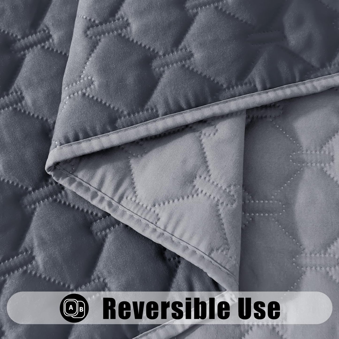 Smiry Waterproof Dog Bed Cover Blanket, Soft Reversible Pet Blanket, Washable Leakproof Cats Dogs Couch Cover for Sofa, Couch, Furniture (30x70 Inch, Grey/Dark Grey)