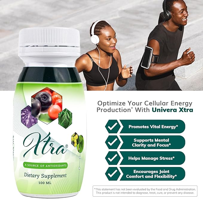Univera Xtra Minis, Multimineral fruites Complex, 15 Natural Ingredients, Stress Management, Focus & Clarity, Joint Comfort, Antioxidant Protection - 3.38 Fl Oz (Pack of 20)
